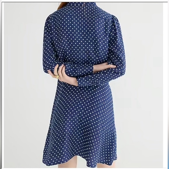 NWT J. Crew Cupronickel shirt dress in polka dot - Picture 3 of 7